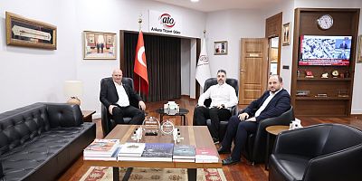 ATO BAŞKANI GÜRSEL BARAN MAKAMINDA KONUKLARINI AĞIRLADI