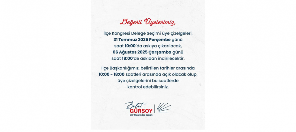 CHP Altınordu’dan Üyelerine Delege Seçimi Bilgilendirmesi - GÜNDEM - İnternetin Ajansı